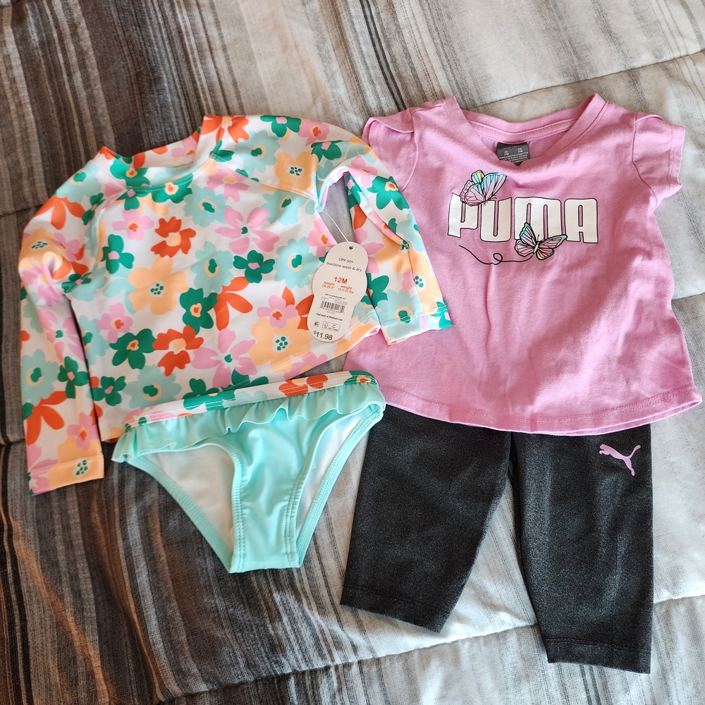 Puma Pink and Floral Outfit Set